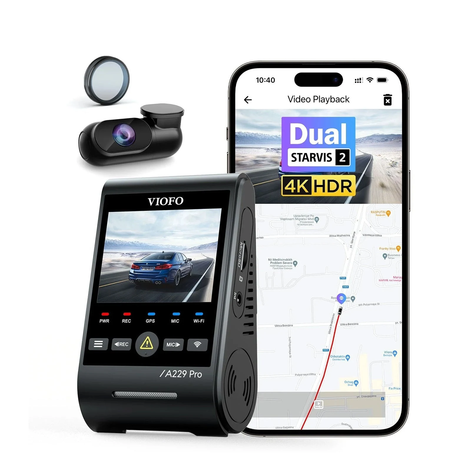 VIOFO A229 Pro 2CH front and rear cameras